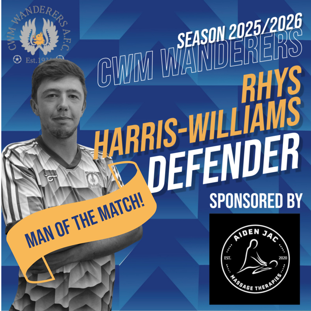 Saturday's 1st team result sponsored by <a href="/dkcarpentryltd/">D & K Carpentry</a> , Dragon and Shamrock Ltd, Jon Sheppard Decorating and CAPULUS.
Clydach Sports 1
Cwm 5
No game next week for the 1sts, they are back on the 25th Oct.
MOTM Rhys Harris-Williams sponsored by Aiden Jac massage therapies.