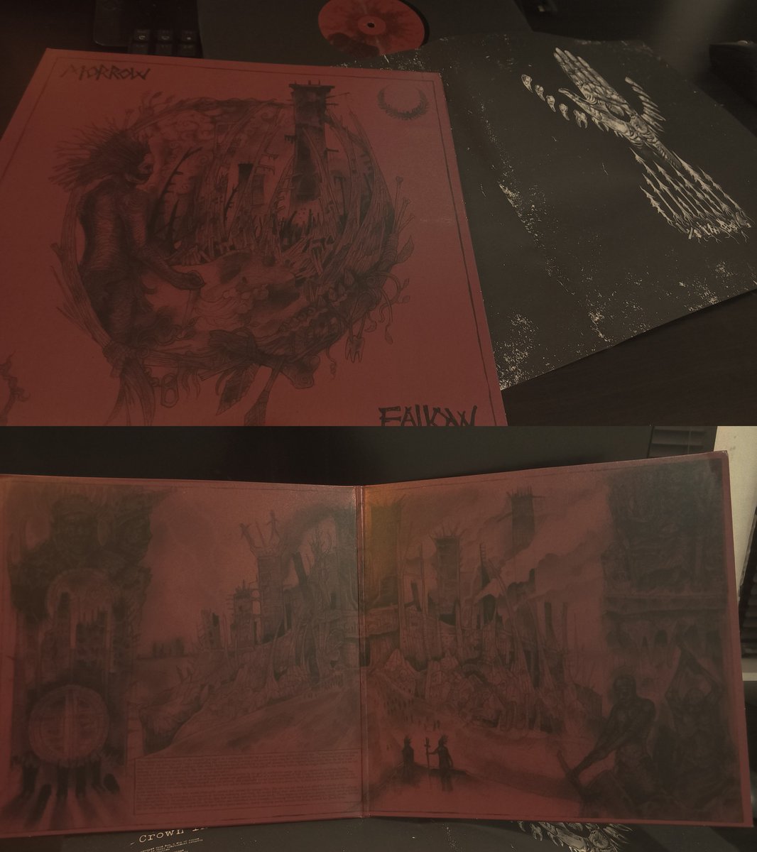 I'm not sure if these are vinyl records or an artbook, the illustrations are exquisite! 
Morrow - all 3 albums (neocrust/emocrust)