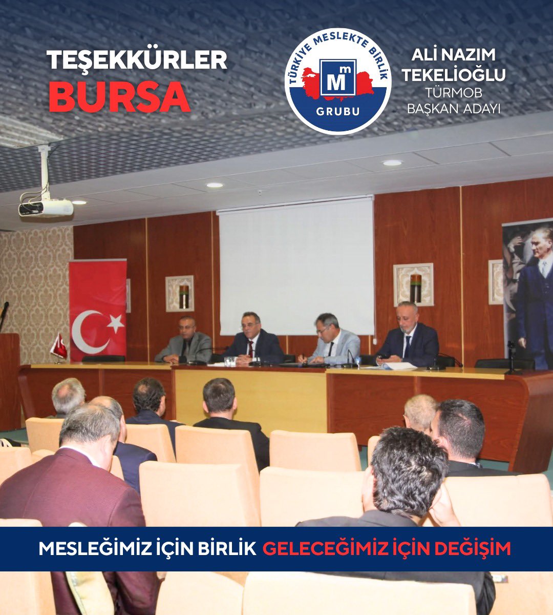 TÜRMOB Seçimli Genel Kurulu çalışmalarımız kapsamında ki YMM Odalarından son ziyaretimizi, Genel Başkan adayımızın da üyesi olduğu BURSA YMM Odamıza yaptık.

Bursa YMM Odası Başkanı İhsan AKAR’a, Delegelerimize, meslektaşlarımıza çok teşekkür ediyoruz.

#alinazımtekelioğlu
