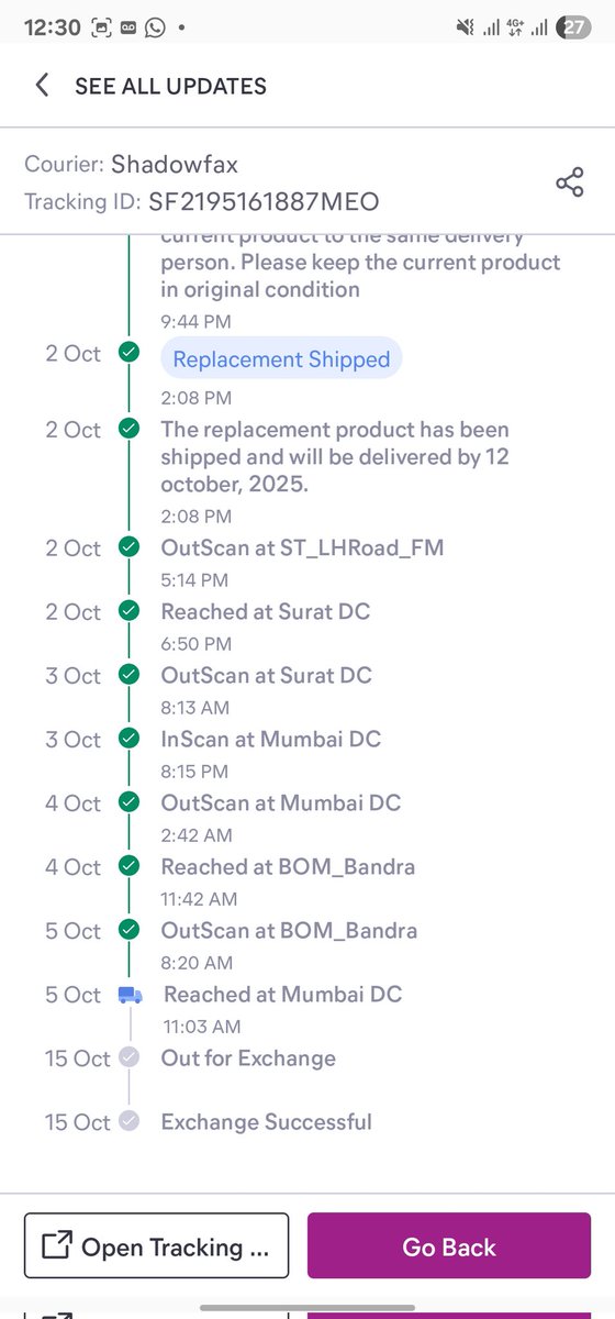iam_FK_'s tweet photo. @MeeshoSupport @Meesho_Official @shadowfax_in
This is really disappointing! My exchange order reached Mumbai on 5th Oct but I still haven’t received it. Despite raising several complaints take this seriously and resolve it ASAP
Order pending since 5th Oct! #CustomerServiceFail https://t.co/yufCCHde41