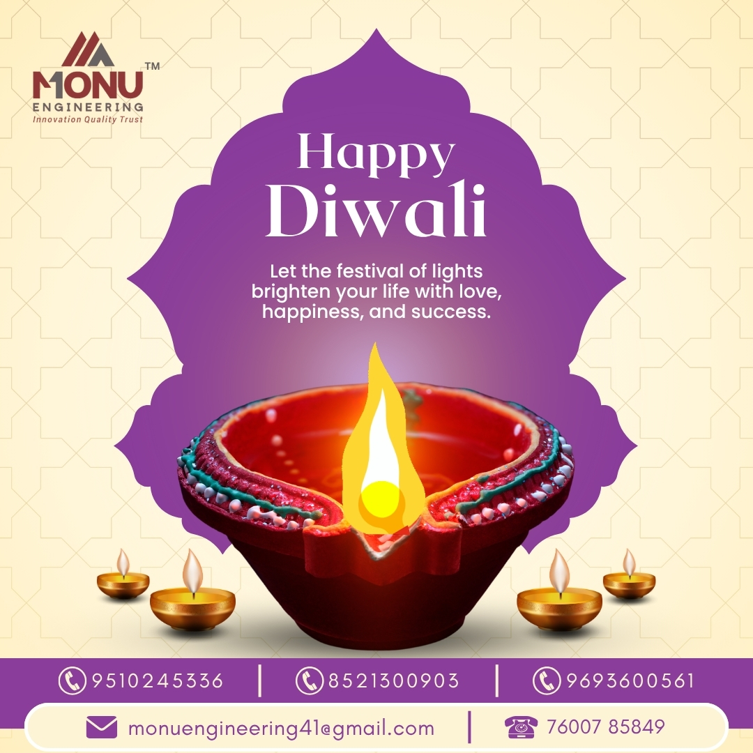 MonuEngineering's tweet image. May the light of Diwali illuminate your path to success and happiness.
✨ Wishing you and your loved ones a prosperous and joyful Diwali! ✨
#HappyDiwali #FestivalOfLights #MonuEngineering
