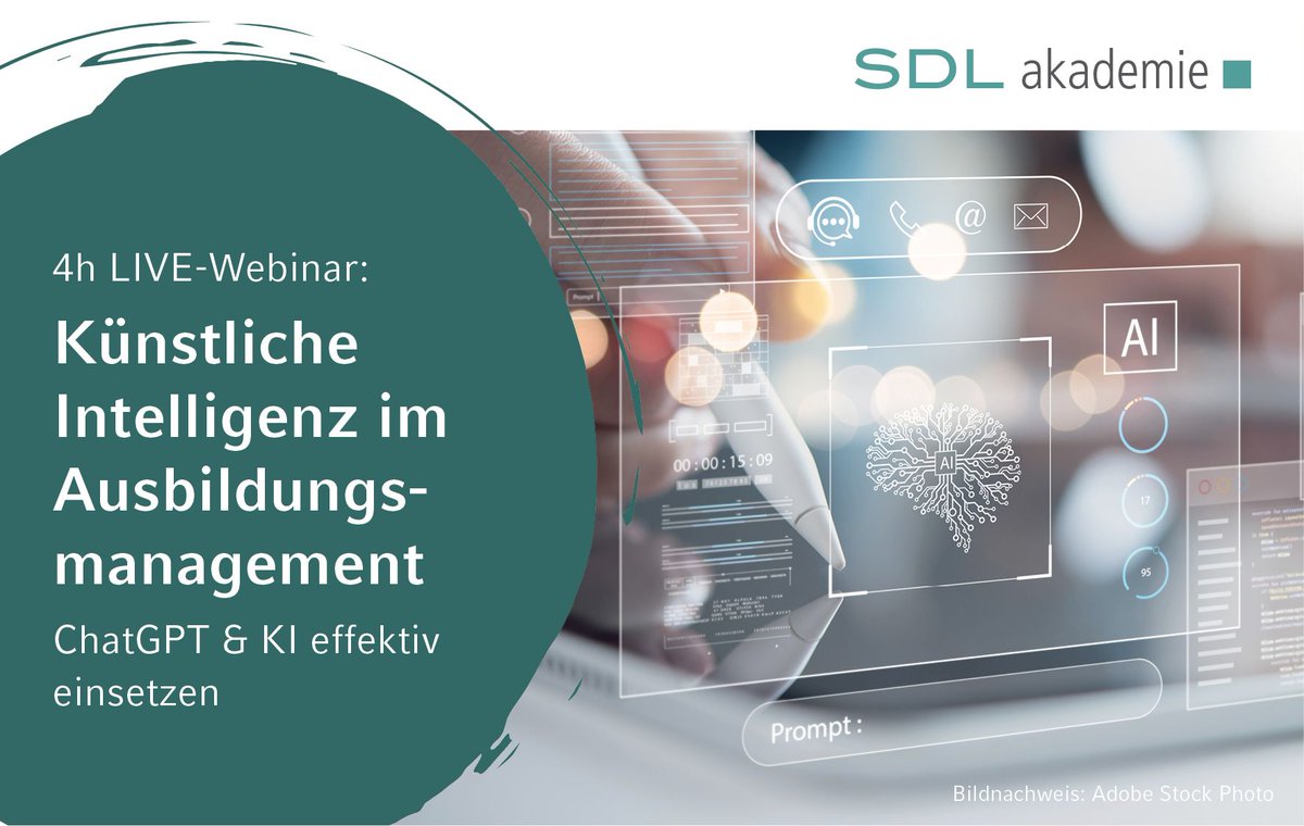 💡 In unserem 4-stündigen Online-Seminar erhalten Sie nicht nur einen fundierten Überblick über die Grundlagen von KI und die Funktionsweise von ChatGPT, sondern erproben vor allem konkrete Anwendungsfälle aus dem Ausbildungsalltag.
🔗 Info &amp; Termine: buff.ly/j822VOJ