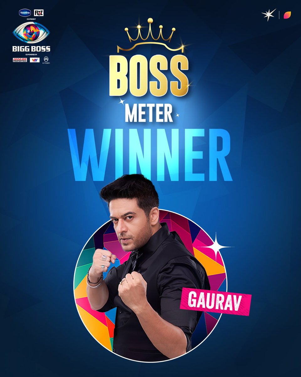 This week 
Boss Meter Winner -Gaurav Khanna 

#GauravIsTheBoss

#BiggBoss19 #GauravKhanna