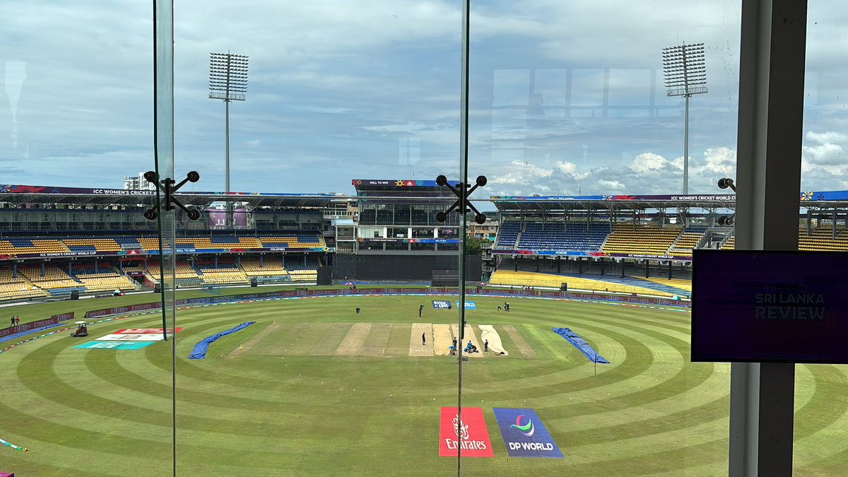 Kavita_Menon_'s tweet photo. Hi, so far so good.
It had rained in the morning but it seems to have cleared up now.
Forecast says some showers expected later on, but hopefully nothing too threatening.
#SAWvsSLW #CWC2025 https://t.co/xYfnIDqUpl