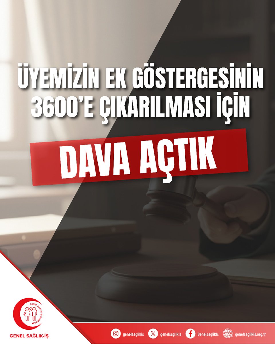 ÜYEMİZİN EK GÖSTERGESİNİN 3600’E ÇIKARILMASI İÇİN DAVA AÇTIK!
Süleyman Demirel Üniversitesi Araştırma ve Uygulama Hastanesi'nde 1. derece kadroda “ayniyat saymanı” olarak görev yapmakta olan üyemiz, “2800 olan ek göstergesinin 3600'e yükseltilmesi ve başvuru tarihinden geriye