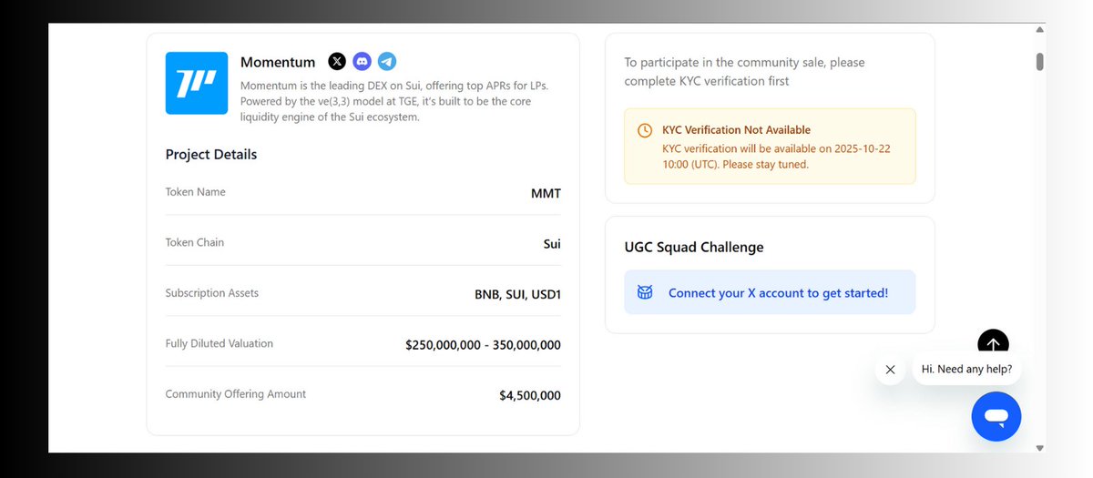 Hey_knox's tweet photo. You can now submit your @MMTFinance content directly on @buidlpad for a guaranteed spot in the $MMT community offering.

Each participant can submit up to 5 of their best contents  I’ve already submitted mine!
🗓️ Submission window: Oct 15 – Oct 22

How to Submit:
- Visit 👉 https://t.co/gIo8C9sR6v
- Connect your Sui wallet
-Link your X account
-Submit your top contents

This guarantees you a social allocation in the $MMT offering.

The Momentum League is Live on Galxe

Momentum has also launched its Galxe campaign with Sui and partners, rewarding 1,000 active community members.

How to Join:
- Visit 👉 https://t.co/D0jnU8Rmtk
- Complete all listed tasks
- Claim your Momentum Deed and start earning 

What is Momentum Building?

Momentum (MMT Finance) is building a next-generation DeFi and liquidity protocol designed to connect social influence, community power, and financial growth. It blends Web3 finance, social engagement, and real yield mechanisms, giving both creators and investors new ways to earn, trade, and grow in the digital economy.