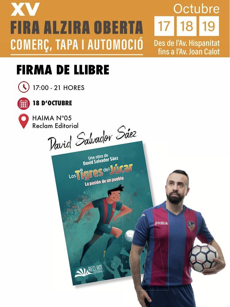 👉🏻𝗙𝗲𝗿𝗶𝗮 𝗱𝗲𝗹 𝗰𝗼𝗺𝗲𝗿𝗰𝗶𝗼 𝗱𝗲 𝗔𝗹𝘇𝗶𝗿𝗮 (𝗩𝗮𝗹𝗲𝗻𝗰𝗶𝗮).

✔️Este fin de semana estaré en mi ciudad, Alzira junto a <a href="/ReclamEditorial/">Reclam Editorial</a> presentando y firmando ejemplares del libro del centenario de la <a href="/UDAlzira/">UD Alzira</a> 

✔️Gracias <a href="/ReclamEditorial/">Reclam Editorial</a> por contar conmigo.