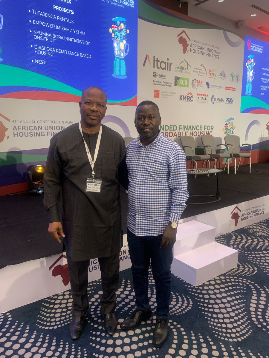 were_pat's tweet photo. Yesterday, I was honoured to reconnect with Yemi Adelakun and engage with other leaders on the sidelines of the 41st Annual Conference and AGM of the African Union for Housing Finance (AUHF)  

The theme, “Blended Finance for Affordable Housing: Making the Numbers Work,” https://t.co/iFJPNgJvPx