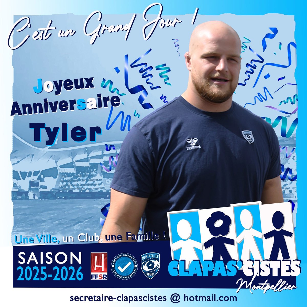 ClapasCistes's tweet photo. Nous souhaitons un joyeux anniversaire Γ Tyler #duguid πππ
#teammhr https://t.co/6GRWO0OelH