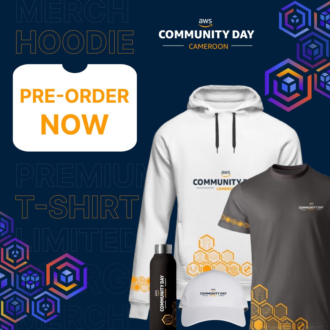 It doesn’t only suffice to be present, it suffices to be en théme.
Pre-order now to be the part and look it.✨

bit.ly/awscd-cmr-25-m…

#AWS
#AWSCommunity
#AWSCommunityDay
#AWSCommunityDayCameroon