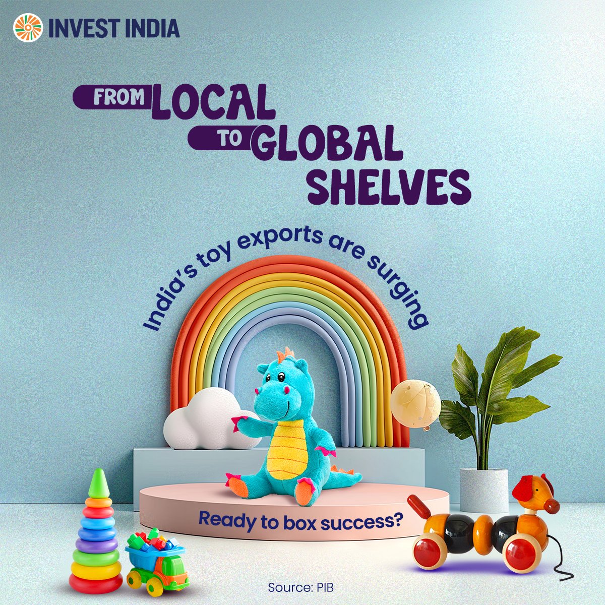 investindia's tweet photo. 🧸Local goes global, #NewIndia’s #toy industry is manufacturing at home and exporting to 153 countries, fuelling jobs & #innovation.
#InvestInIndia’s home-grown toy success story. Visit: https://t.co/bPljHyE9jt
#InvestIndia #Toysector #IndianToys @DPIITGoI @minmsme @makeinindia https://t.co/evGiZhIbaW