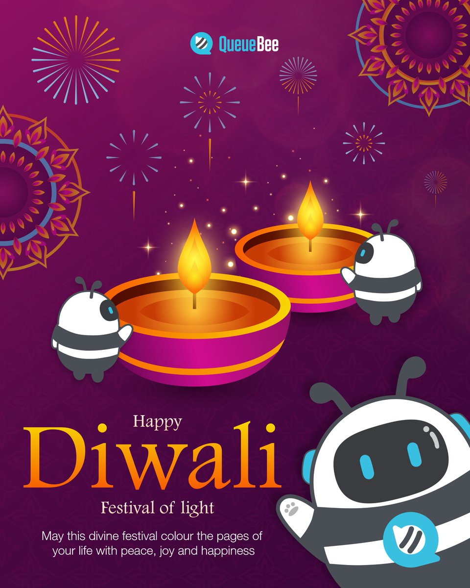 Im_QueueBee's tweet image. Wishing everyone Happy Diwali! 🪔

This Diwali, let&apos;s fill our hearts with warmth and togetherness, celebrating the festival of lights with unity and love!✨

#queuebee #queuebeesolution #diwali #happydiwali #queue #queuesystem #virtualqueuesystem