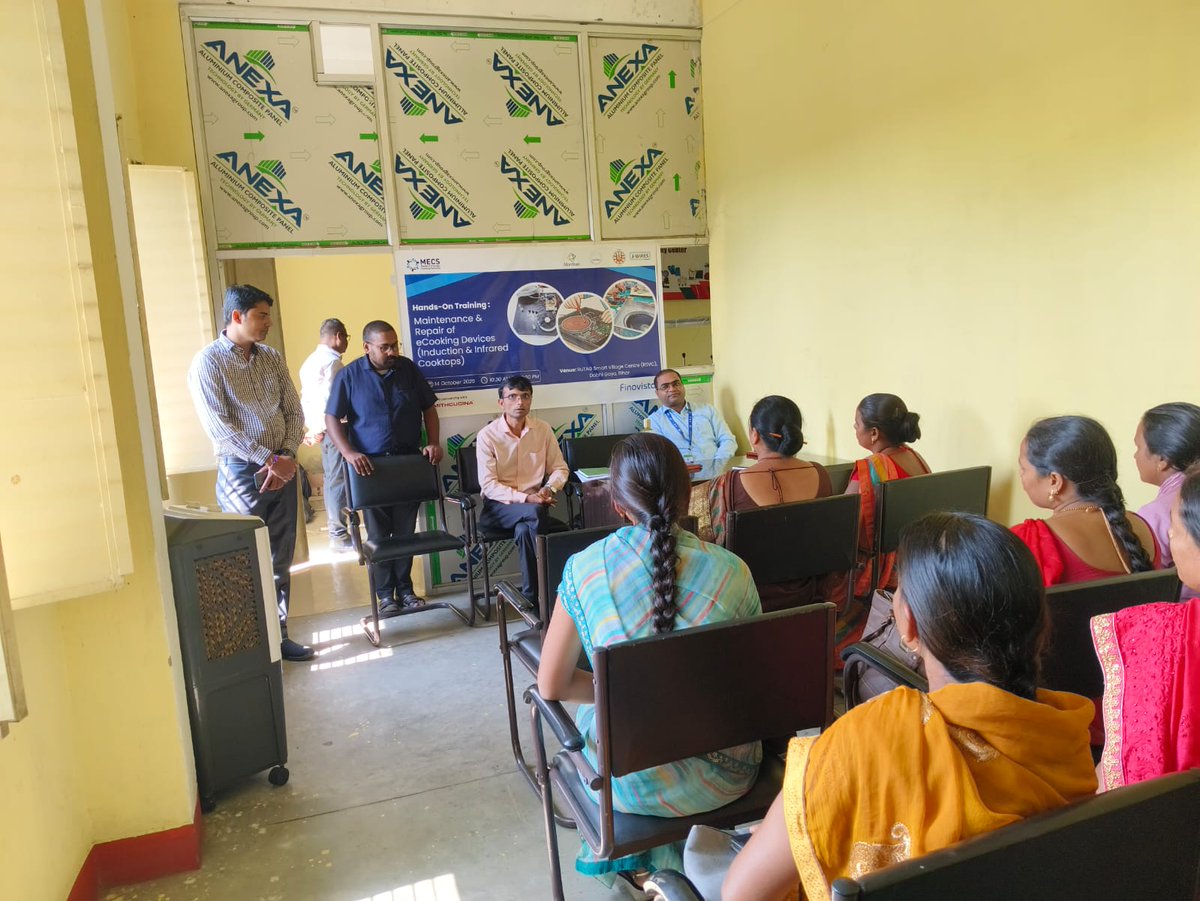 Finovista's tweet image. Empowering women through clean energy skills!
J-WiRES, in collaboration with Finovista, organised a 1-day Non-Residential #TrainingProgramme on Induction Repairing & Maintenance on 14 Oct 2025 at the RuTAG Centre, J-WiRES Office, Dobhi (Gaya) under the RSVC Scheme by @ManthanOPSA
