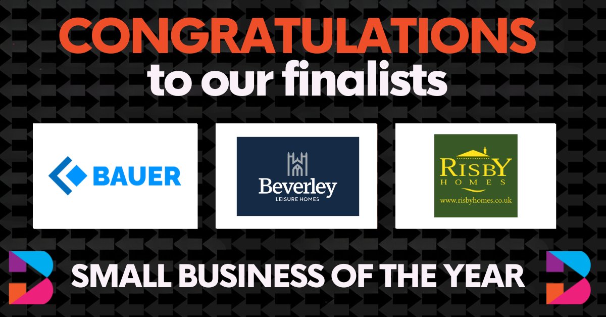 Small Business of the Year

👋 HEY, small but mighty!

Our Small Business of the Year finalists:

⭐ Bauer Engineering
⭐ <a href="/BeverleyLHltd/">Beverley Leisure Homes</a>  Leisure Homes
⭐ Risby Homes Ltd

Winner revealed at #HEYBA on 20 Nov!
<a href="/FEOHull/">ForEntrepreneursOnly</a>