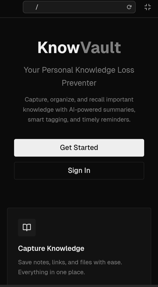 Mosss_OS's tweet photo. Here to share what I’ve been building these past weeks — KnowVault 💡
It’s a smart Knowledge Loss Preventer that captures, organizes, and reminds you of key insights from your work, meetings, and chats (Slack, Discord, etc).

#BuildInPublic #SaaS #AItools #Productivity #DevComm https://t.co/3Kgn7krGs1