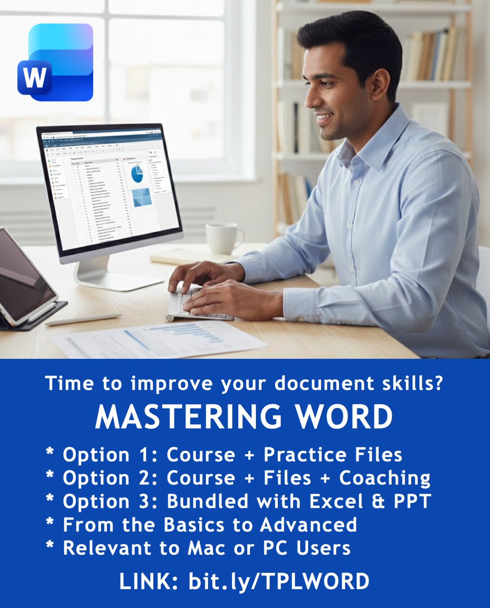 marktittley's tweet photo. Stop wasting hours fighting Word formatting, manual Excel updates, and boring PowerPoint slides. The inefficiency is costing you money! Master the entire Office Suite (Word, Excel, PPT) with my 3 courses in a bundle and save $45. https://t.co/QaYCRhIdKR  (See courses below)! https://t.co/SFglAgHXbw