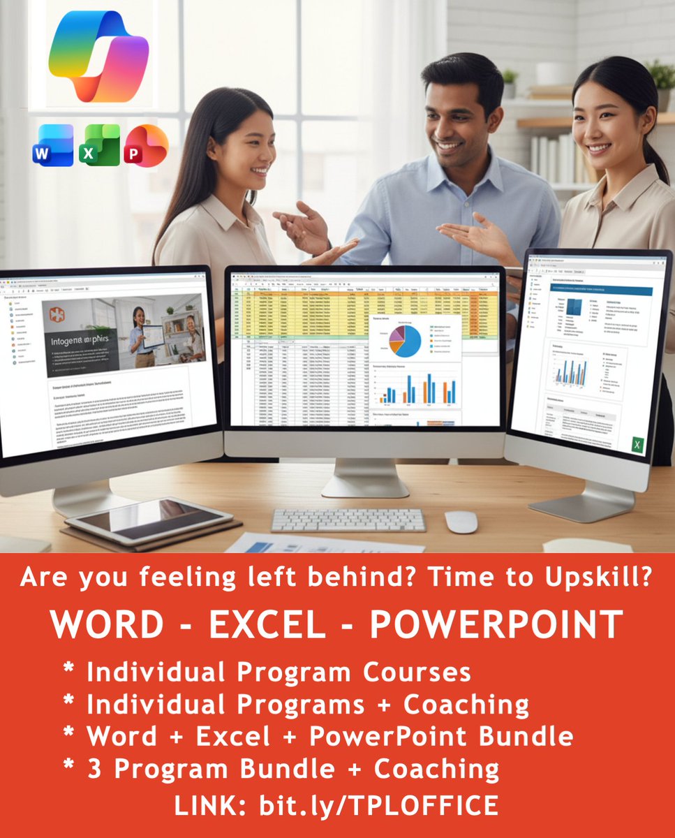 marktittley's tweet photo. Stop wasting hours fighting Word formatting, manual Excel updates, and boring PowerPoint slides. The inefficiency is costing you money! Master the entire Office Suite (Word, Excel, PPT) with my 3 courses in a bundle and save $45. https://t.co/QaYCRhIdKR  (See courses below)! https://t.co/SFglAgHXbw