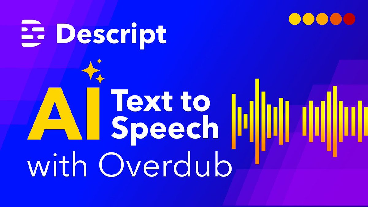 harindersaggi77's tweet image. 🎥 Descript Overdub lets you clone your voice for podcasts and videos. Fix mistakes, add narration &amp;amp; edit audio simply by typing!
#AI #Descript #VoiceAI #AudioEditing #PodcastTools #Innovation #Tech