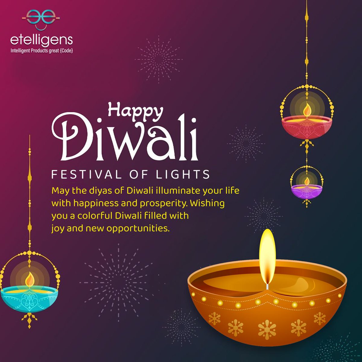 🪔Happy Diwali! 🪔

Wishing you light, progress, and product launches that ship on time. ✨

#HappyDiwali #Etelligens #TechForGood #Diwali2025