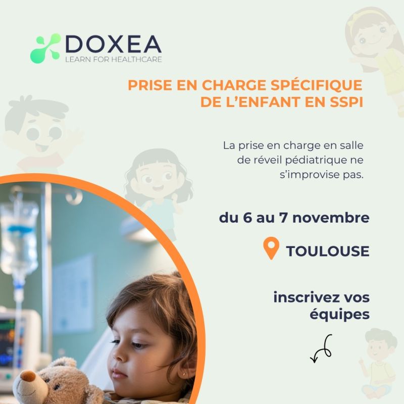 Doxea_formation's tweet photo. 📍Prise en charge spécifique de l’enfant en SSPI
DOXEA vous propose une session INTER à Toulouse
📅 6 au 7 Novembre 2025
-Comprendre les besoins spécifiques du jeune patient
-Adopter les bons réflexes
-Améliorer la coordination soignant-enfant
https://t.co/Xen2L5jQqR https://t.co/7HM2CCtHpo