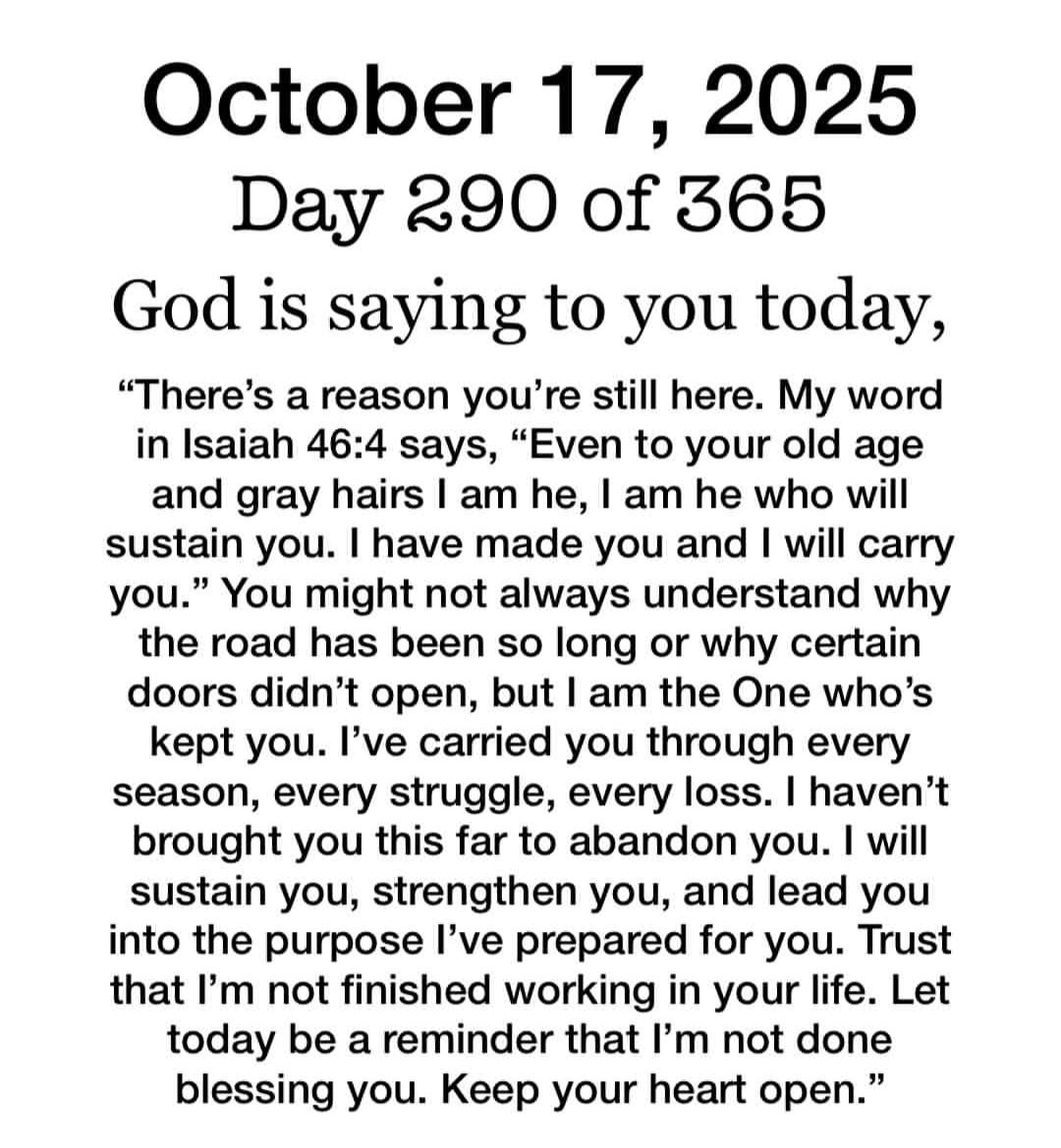 StayWithGod111's tweet image. October 17, 2025