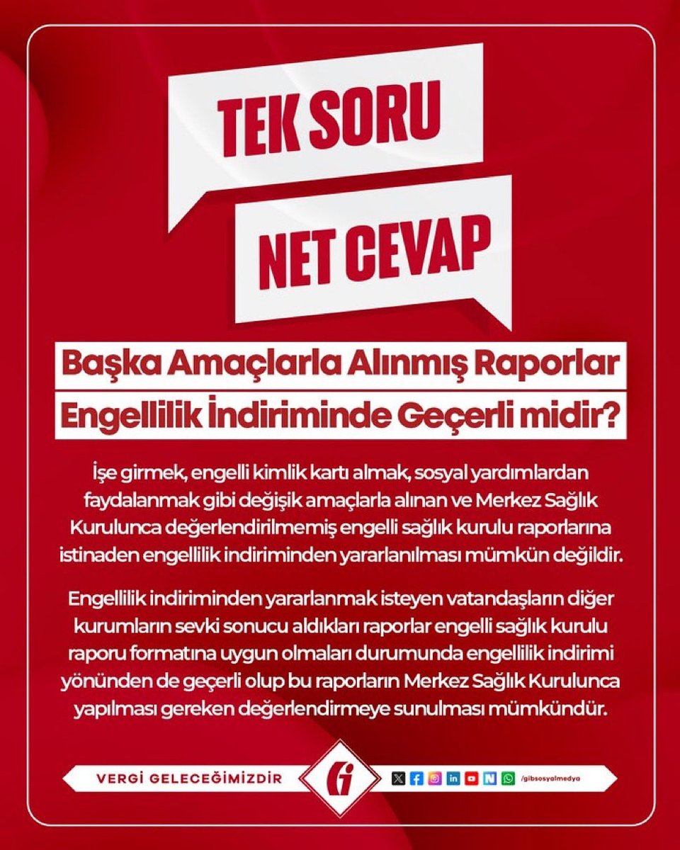 #TekSoruNetCevap

#VergiGeleceğimizdir #GİB