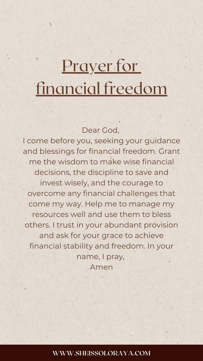 Prayer for financial freedom