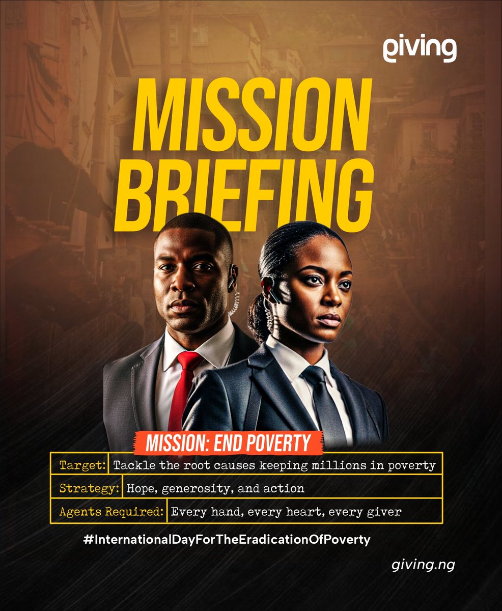 This is not just a mission.
It’s a movement. 

Together, we can tackle the root causes of poverty and build a future where no one is left behind.

Are you in? ✊🏽

#MissionAgainstPoverty #EndPoverty #InternationalDayForTheEradicationOfPoverty #MissionPossible