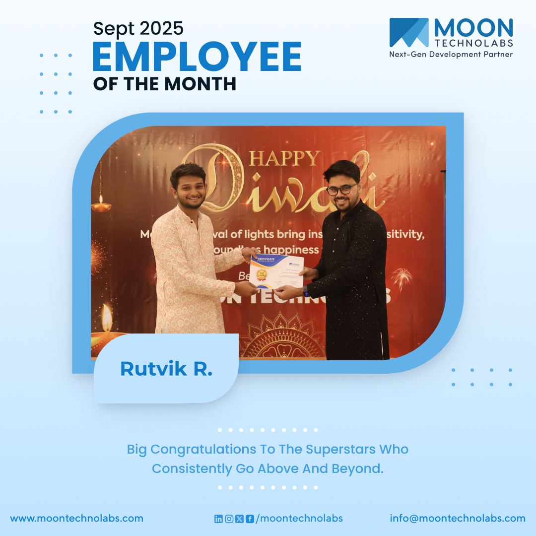 moontechnolabs's tweet image. Excellence 👏 is an attitude that turns challenging tasks into remarkable results through dedication and skill.

Congratulations to those who earned the Title of EOM for September 2025!

Well done!!! 🎉
.
.
.
#MoonTechnolabs #EOM2025 #MTPL #Employeesofthemonth #Employeemotivation…