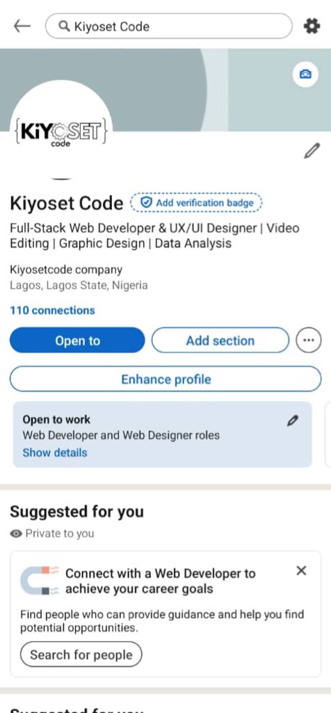 kiyosetcode's tweet image. 3 weeks ago, I decided to take LinkedIn seriously.
Now I’ve grown to over 100 connections — it’s a big win and just the beginning! 🌟
Next goal: to get my first LinkedIn client. I’ll also be sharing updates on my journey to getting one. Wish me luck! 🚀
#LinkedIn #Networking…