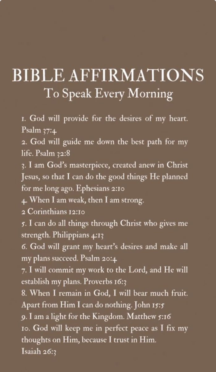StayWithGod111's tweet photo. Bible affirmation to speak every morning https://t.co/mTYTfBq8qb