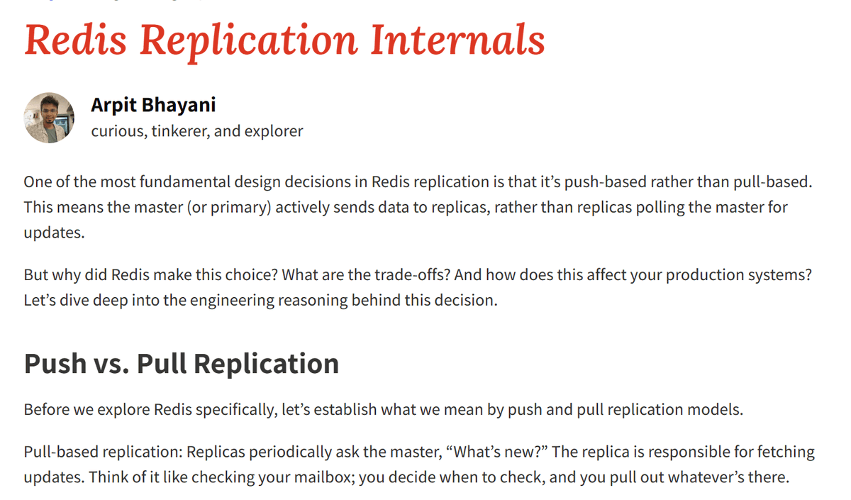 arpit_bhayani's tweet image. wrote an essay on redis replication