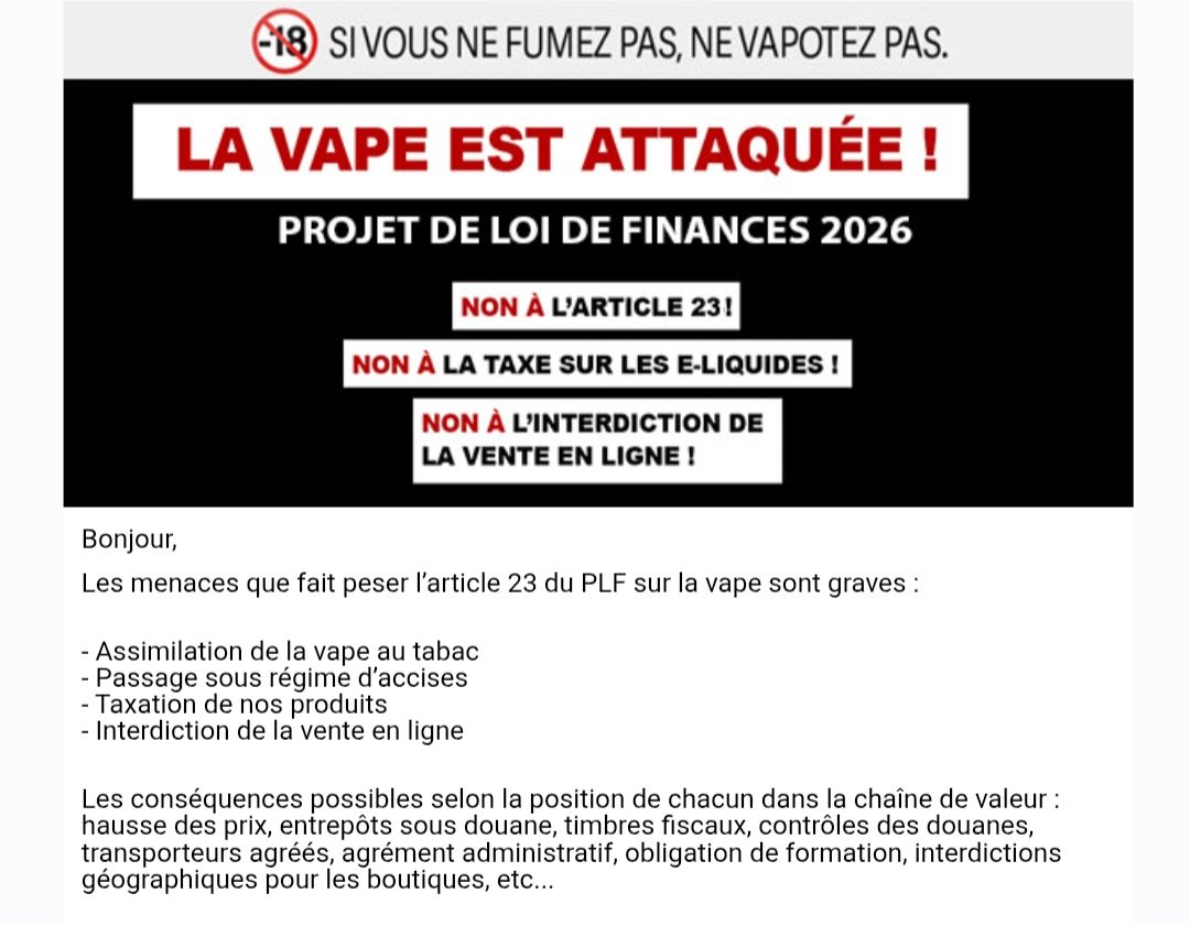L'ETAT VEUT S'EN PRENDRE AU VAPOTAGE