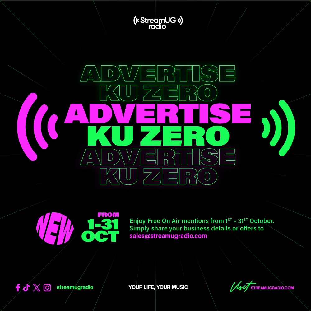 🚀 Advertise for FREE on Stream UG RADIO!

Promote your product or brand — no fees, no catch.

📧 sales@streamugradio.com
📱 WhatsApp: +256 767 864228

#AdvertiseKuZero #UGStartups #StreamUGRadio #SupportLocalBusinesses