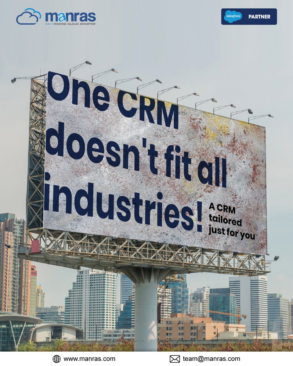 TeamManras's tweet image. Every business has its own rhythm, Your CRM should match it too. ๐ฏ
Build smarter, faster, and sharper with a solution made just for your industry.
#ManrasTechnologies #SalesforceExperts #IndustryCRM #BusinessTransformation