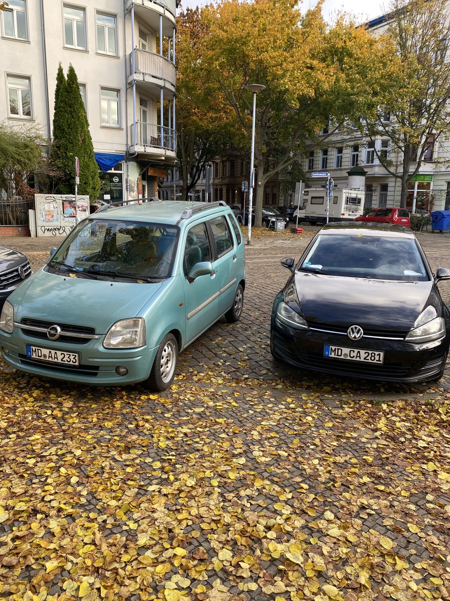 #Stadtbild in Magdeburg. Abgesenkte Bordsteine zum Spielplatz werden von Autos Blockiert!