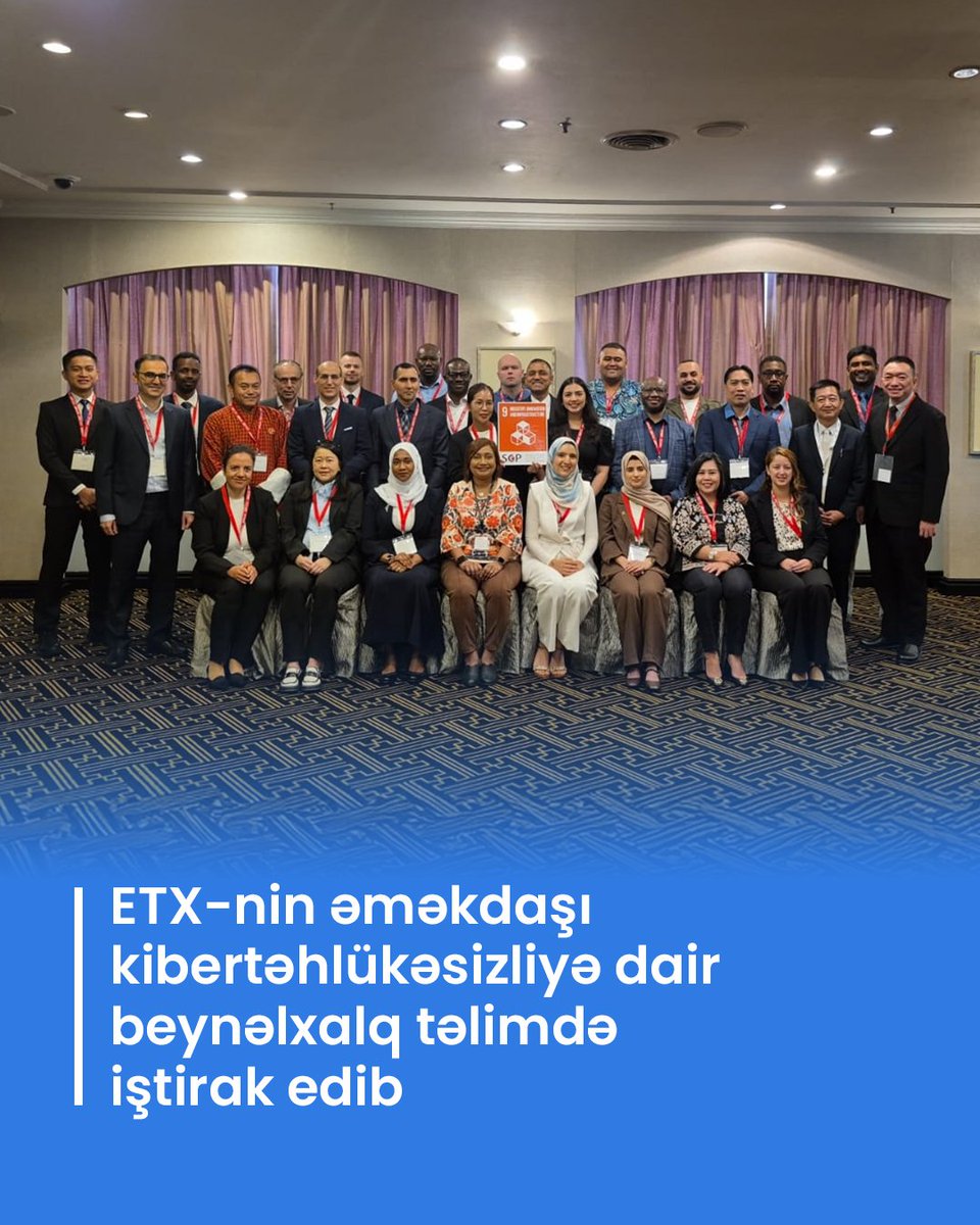 CERTAzerbaijan's tweet image. ETX-nin əməkdaşı kibertəhlükəsizliyə dair beynəlxalq təlimdə iştirak edib.
Ətraflı:instagram.com/p/DP5wUciiNHM/…
#ETX #certaz #cybersecurity #kibertəhlükəsizlik #tədbir