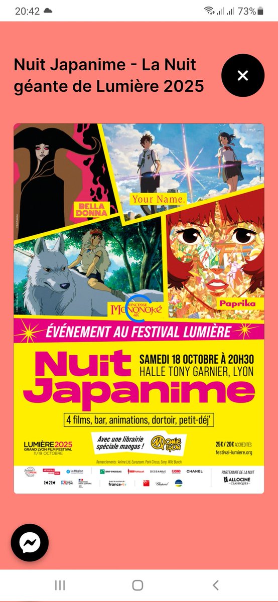 Je vends une place pour la soirée Japanimé du Festival Lumière, tarif accrédités (20€)

Me contacter en DM

<a href="/tbarnaud/">Th Barnaudt</a> <a href="/Docpierrot1/">Doc Orlof</a>
RT appréciés. Merci 🥰