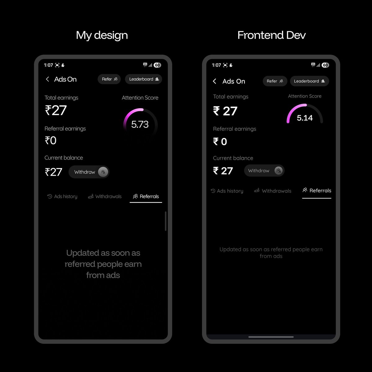 Amkeyweb3's tweet image. And Frontend developers gonna say : what&apos;s the difference ? 

Designers ! How you guys optimize this flow of the right designs getting deployed ?