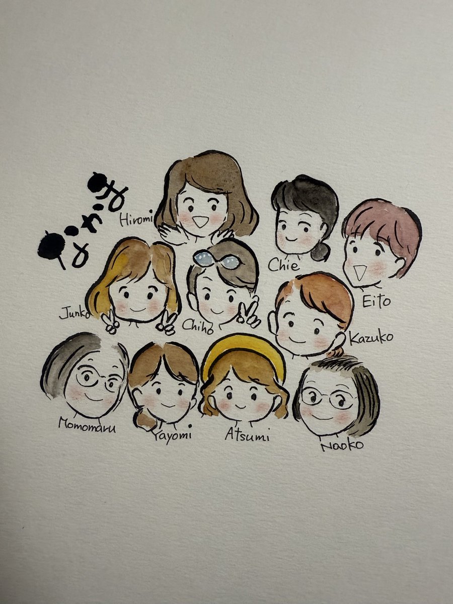 soyokazedojyo's tweet image. 〜番外編〜
今開催している【なかま】の仲間達を描きました♪
似顔絵は難しいなー😅　でも描いてて楽しかった。
今度はもう少し似せて描けるようにしたいです❣️

#己書　#己書そよ風道場　#そよ風道場