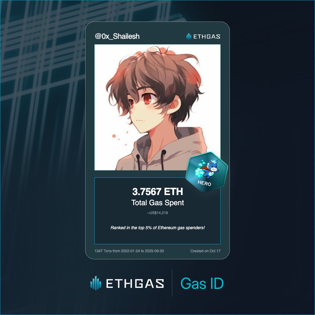 0x_Shailesh's tweet image. I&apos;m cooked, I have spend more than i have made on ETH, bullish 🚀 

Still @monad thinks im sybil (I have literally used 80% of all ethereum dapps you name it)  😂🤣.

@ETHGasOfficial