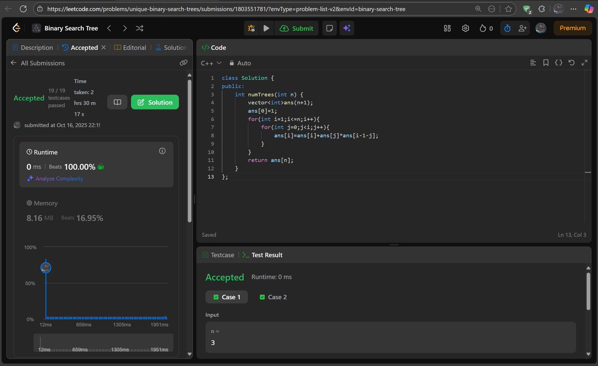 twt_Kunal's tweet image. #DAY_90
Day 90/90
✅Finally completed.
(i) Unique Binary Search Tree.
(ii) Unique Binary Search Tree II.
#LeetCode #BuildInPublic #DevJourney #90DaysOfCode