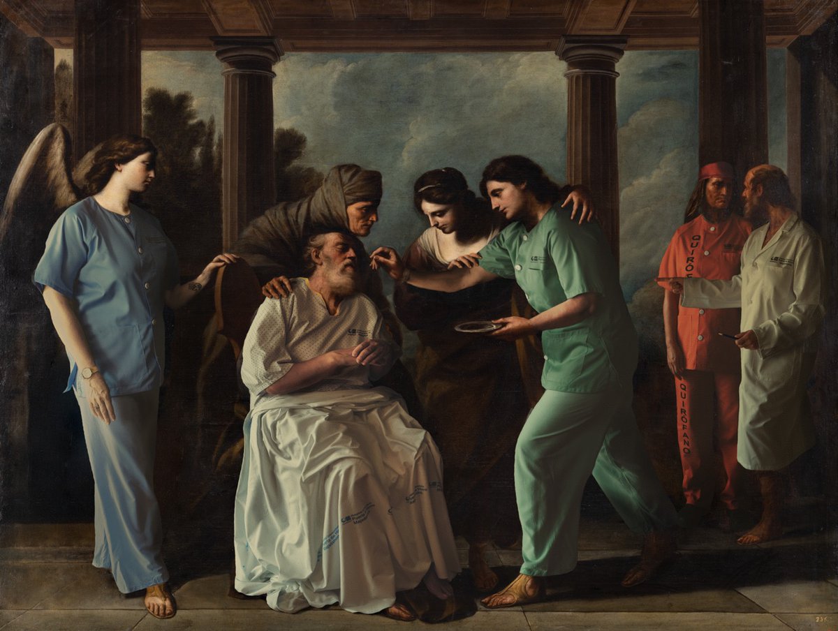 🖼 ¿Quién cuida al que cuidó? ¿Quién guía al que lo hizo antes?
En la obra de Andrea Vaccaro, Tobías devolvía la vista a su padre con la ayuda del arcángel Rafael.