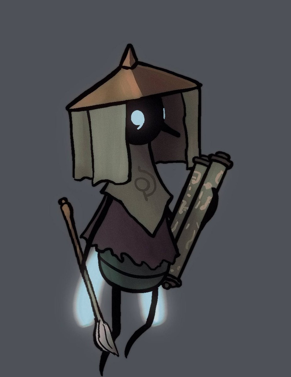 My bugsona!!!  Small bug that gets very angry when hornet breaks all of citadels furnitures and arts.(She tries her best to conservative and restore everything)  #hollowknight #silksong #oc