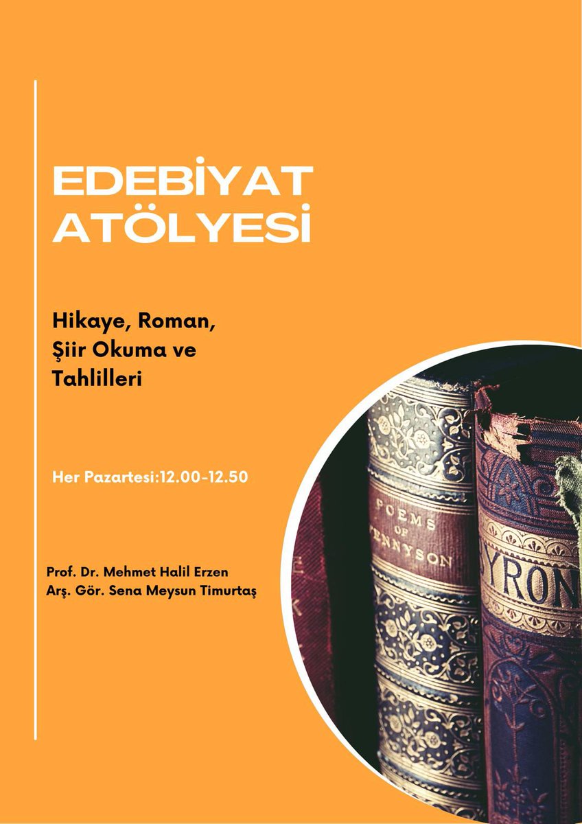 vanyyuilahiyat's tweet photo. Fakültemiz Türk İslam Edebiyatı Anabilim Dalı öğretim üyeleri Sayın Prof. Dr. Mehmet Halil ERZEN ve Sayın Arş. Gör. Sena Meysun TİMURTAŞ tarafından hikaye, roman, şiir okuma ve tahlilleri konulu "Edebiyat Atölyesi" gerçekleştirilecektir. Tüm öğrencilerimize duyurulur.@candan7474 https://t.co/r0JAGhvAoh