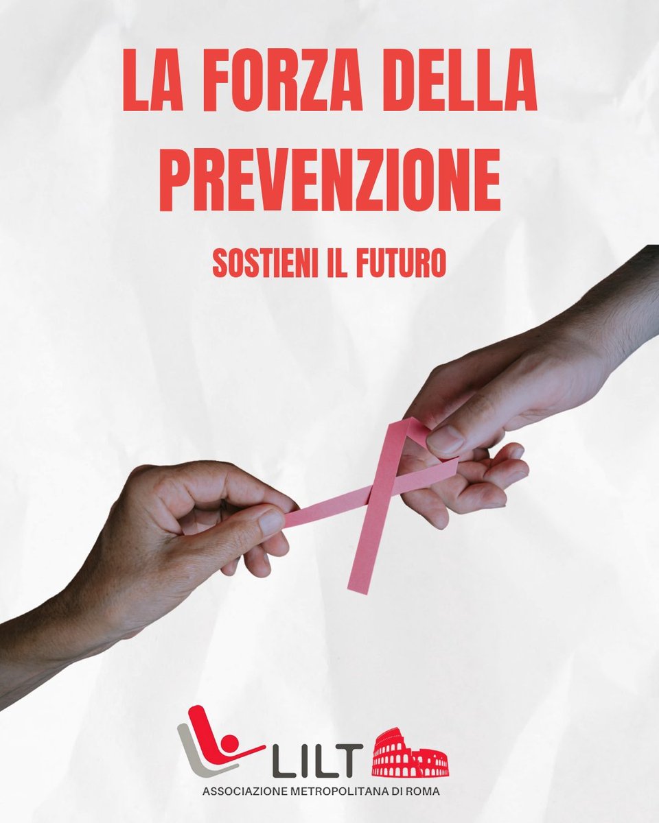 A Roma, la LILT Associazione Metropolitana Roma è ogni giorno al fianco di chi affronta il cancro:
💛 Ma il nostro impegno ha bisogno anche del tuo aiuto.
👉 Dona il tuo 5x1000 a LILT Associazione Metropolitana Roma.
Un gesto che non costa nulla, ma vale una vita.