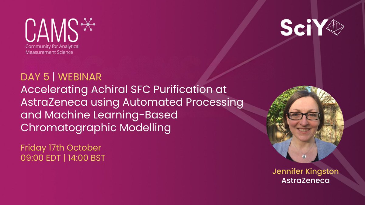 SciYSoftware's tweet image. ⏰ Don’t miss the final session of CAMS FutureLab: Chemistry in the Digital Age!

 🔗 Register now to join the final webinar of the series: goto.bruker.com/47b8MD3
#CAMS #FutureLab #SciY #AstraZeneca #Digitalization #Automation #MachineLearning #Chromatography #PharmaInnovation
