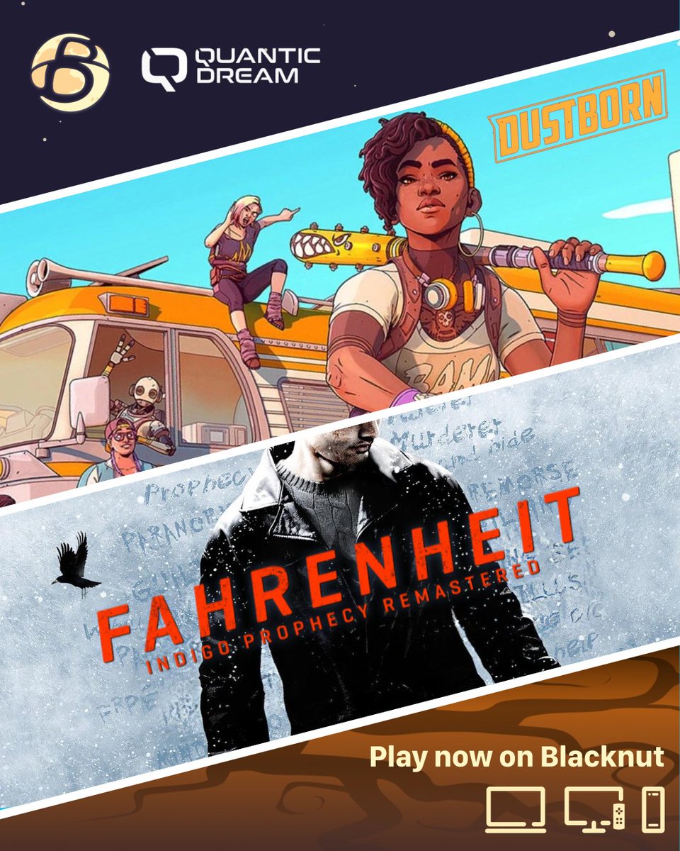 Blacknut_Games's tweet image. 🎮 Dive into @Quantic_Dream 's immersive storytelling
Experience Dustborn, Fahrenheit , & Under The Waves—3 adventures LIVE ON #Blacknut! 👉🏻 bit.ly/4hKXUiO
#QuanticDream #StoryDrivenGames #Dustborn #UnderTheWaves  #NarrativeAdventure #EmotionalGaming #IndieGames 🎮