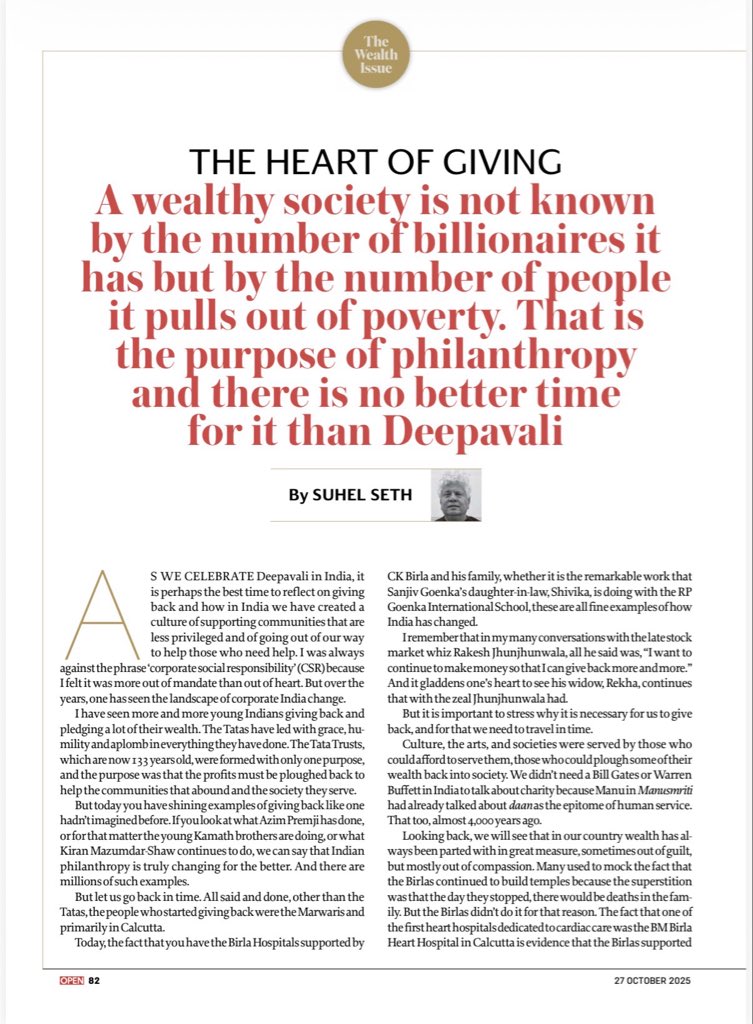 Suhelseth's tweet image. The Heart of Giving… @tatatrusts @adarpoonawalla @kiranshaw @DrSanjivGoenka @shashwatgoenka @nikhilkamathcio @CKBirlaGroup