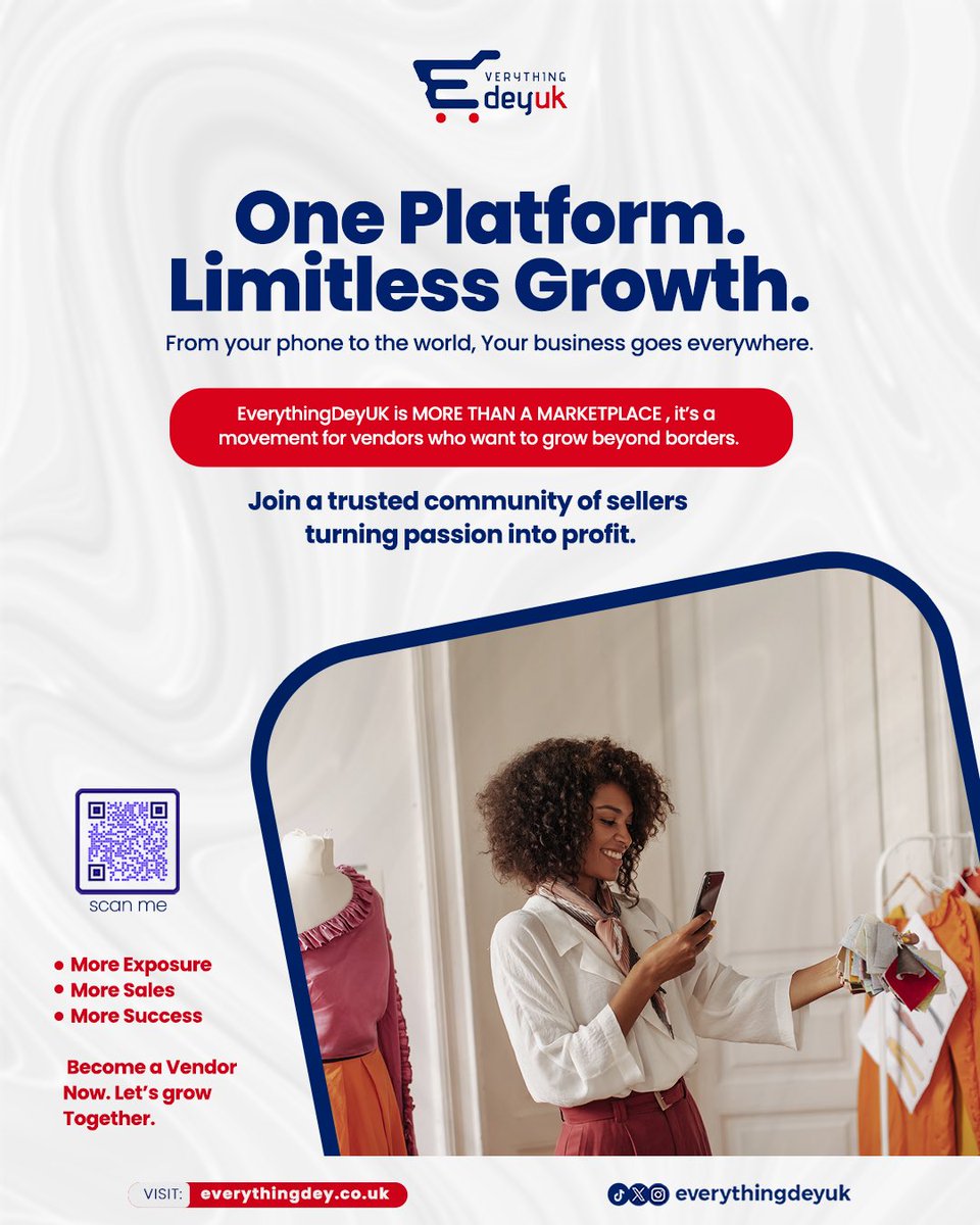 everythingdeyuk's tweet photo. “One platform. Endless possibilities,Limitless growth.”@everythingdeyuk is your good to go platform to connect with vendors.
🛍️ Shop • Sell • Connect Everything In One Place!
Shop stress-free today 👉 https://t.co/aO1M4AuZND
#EverythingDeyUK #AfricanMarketUK #ShopSmart #SupportSmallBusiness #NaijaInUK #OnlineMarketplace